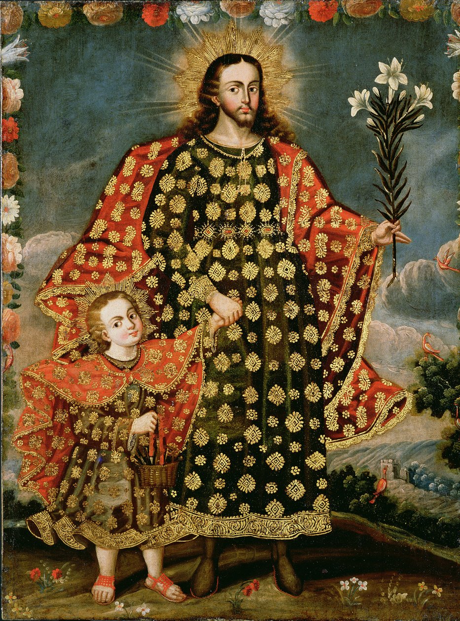 Św. Józef i Dzieciątko Jezus, koniec XVII - początek XVIII w. autorstwa Peruvian School