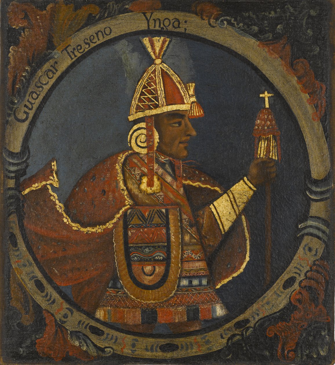 Tupac Cusi Hualpa (Huascar) XIII król Inków, połowa XVIII wieku autorstwa Peruvian School