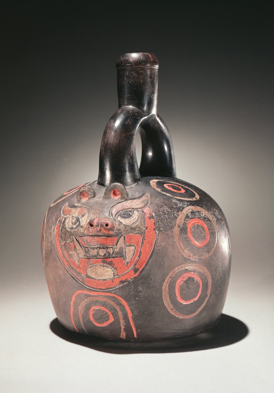 Naczynie z pumą, kultura Chavin, ok.90 pne (ceramika) autorstwa Peruvian School