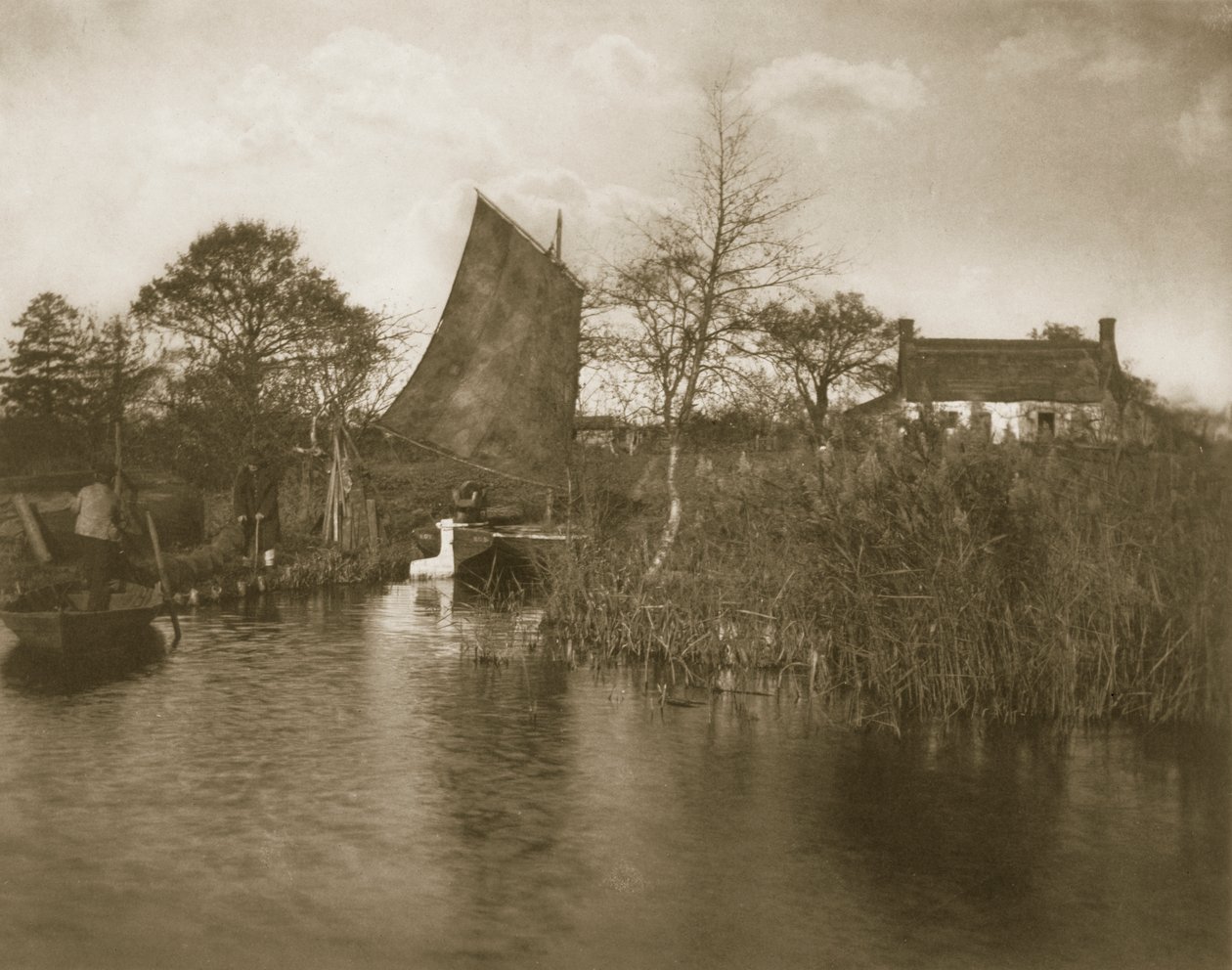 Domek Broadmana, życie i krajobraz na Norfolk Broads, c.1886 autorstwa Peter Emerson und Thomas Goodall