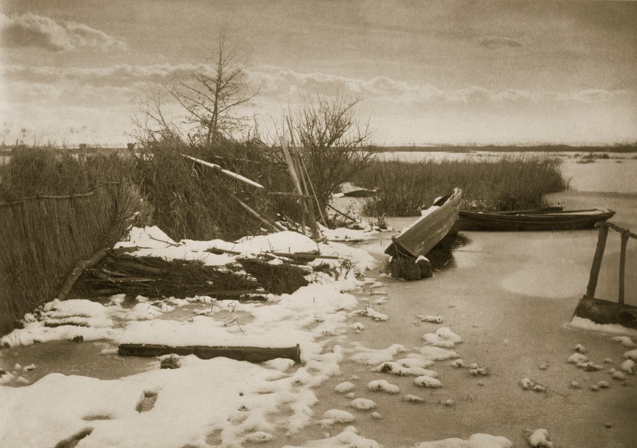 Pierwszy mróz, życie i krajobraz na Norfolk Broads, c.1886 autorstwa Peter Emerson und Thomas Goodall