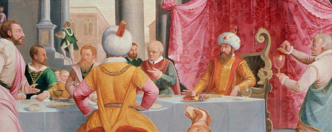 Historia Estery: Scena bankietowa autorstwa Peter 1548 1628 Candid