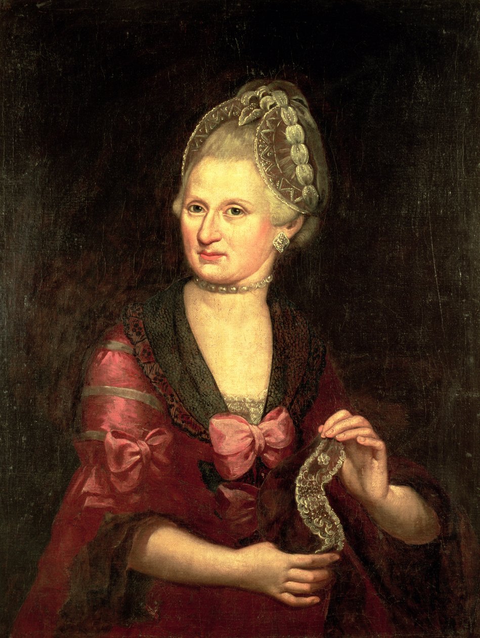 Anna Maria Mozart, z domu Pertl, matka Wolfganga Amadeusza Mozarta, 1775 autorstwa Peter Anton Lorenzoni