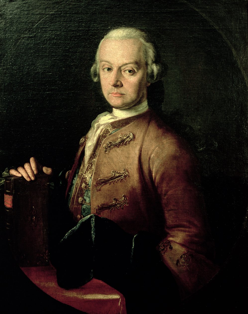Johann Georg Leopold Mozart (1719-87), ojciec Wolfganga Amadeusza, 1765 autorstwa Peter Anton Lorenzoni
