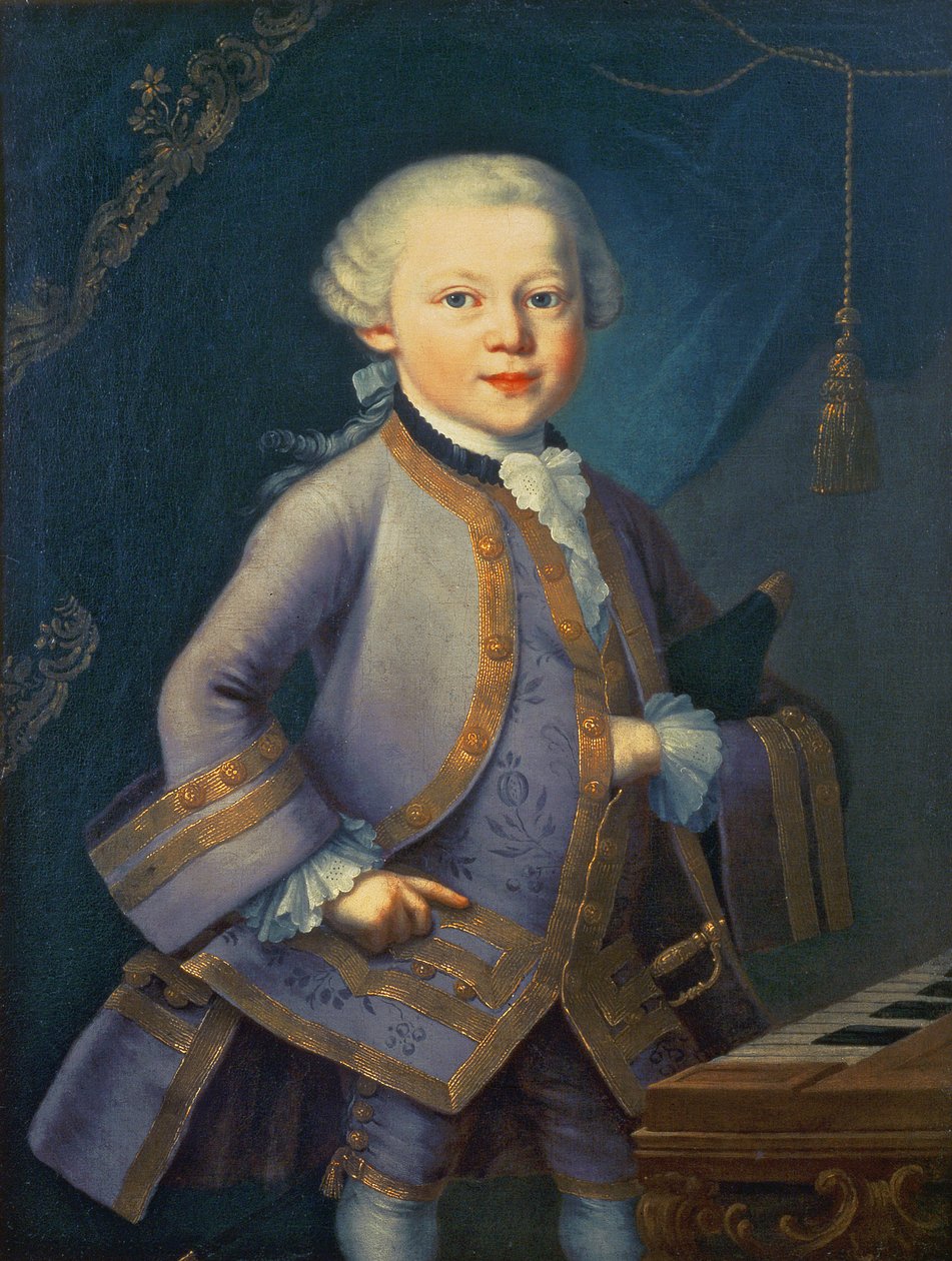 Wolfgang Amadeusz Mozart (1756-91), 1763 autorstwa Peter Anton Lorenzoni