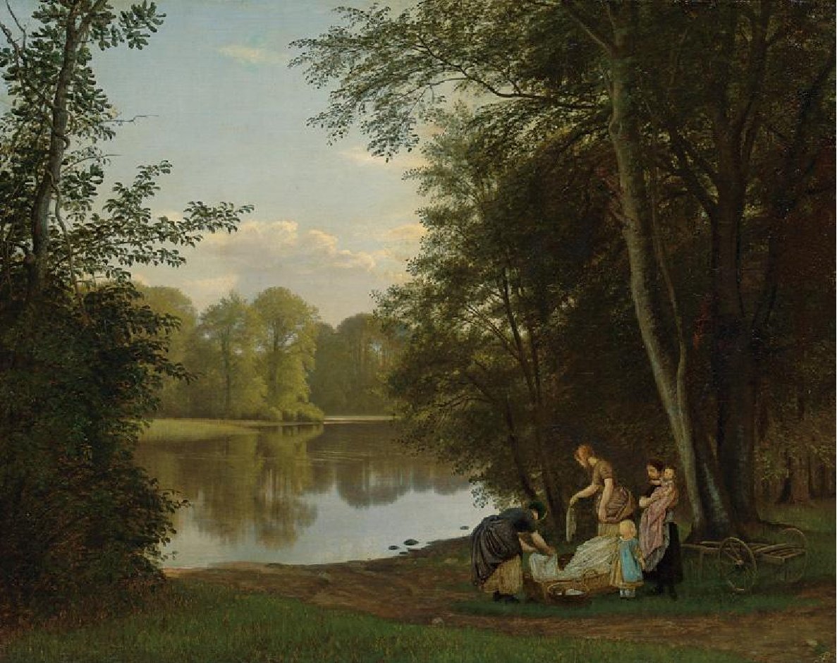 Staw wiejski w Hellebaek autorstwa Peter Christian Skovgaard