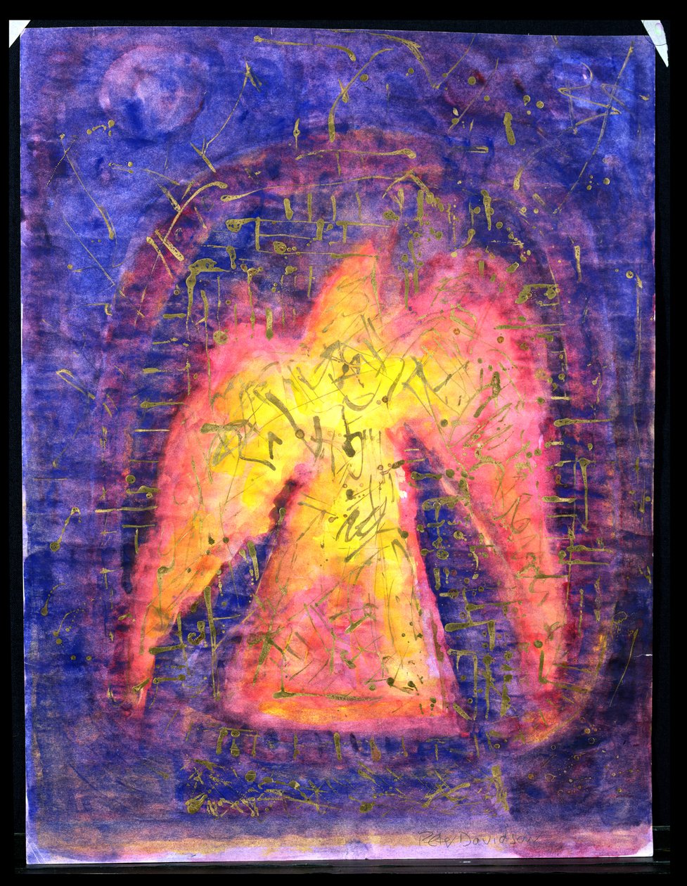 Golden Bird Rising, 1992 (media mieszane na papierze) autorstwa Peter Davidson