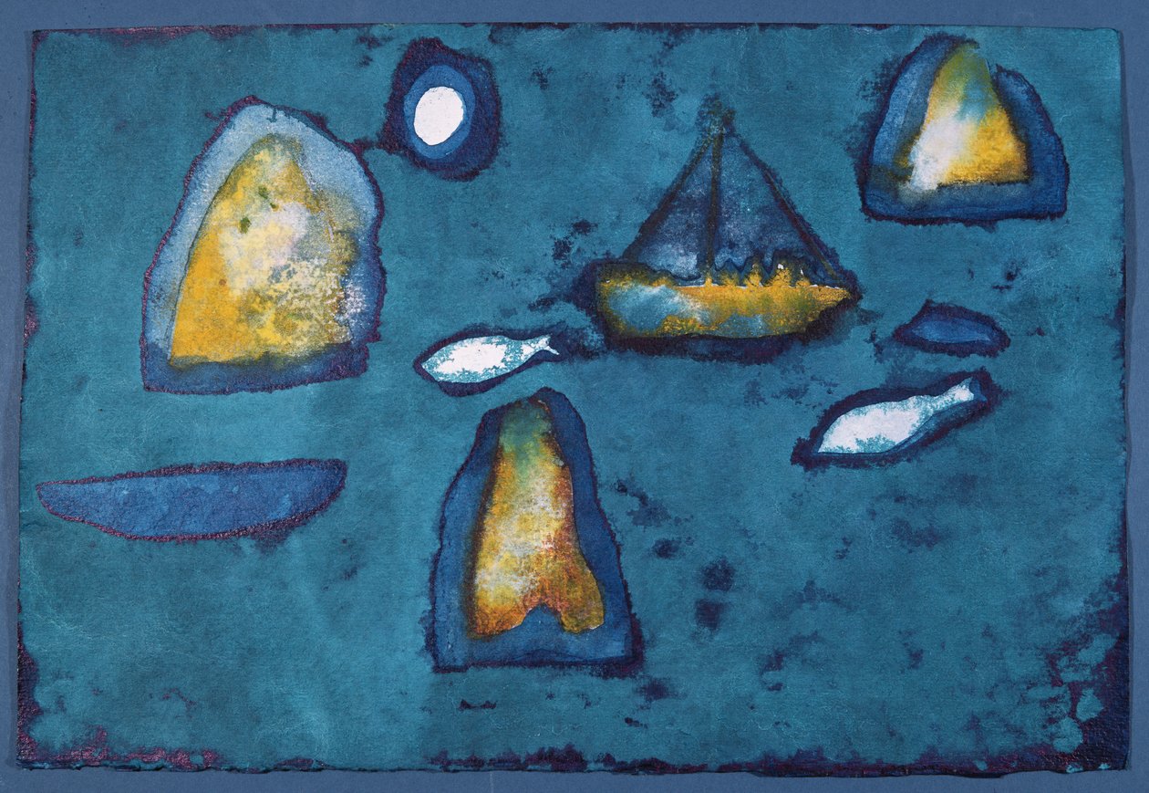 Nocna podróż, 1998 (wc na papierze) autorstwa Peter Davidson