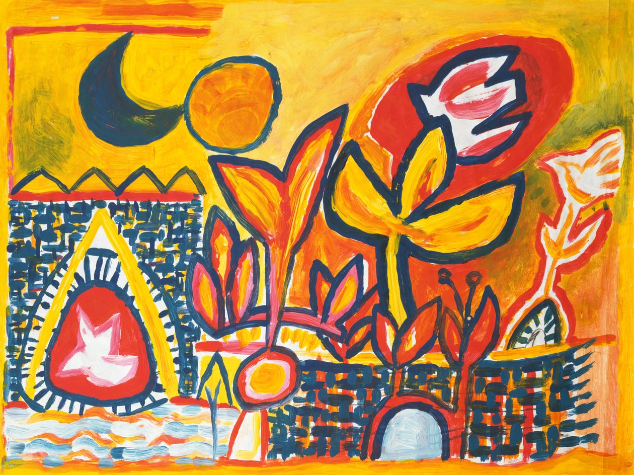 Pieśń do Słońca i Księżyca, 1990 (gwasz) autorstwa Peter Davidson