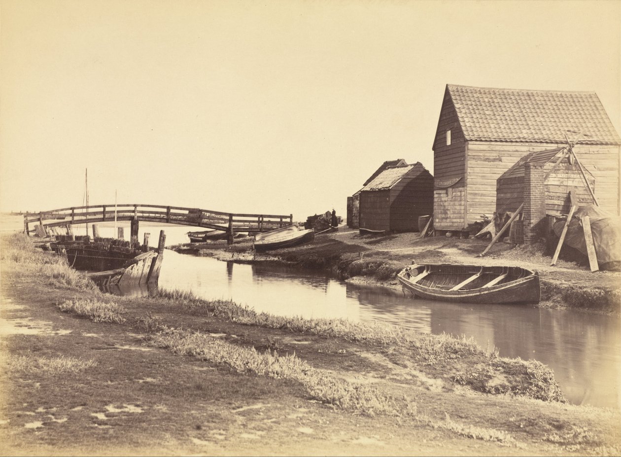 Tidal Creek i stare magazyny na południe od Southwold, Suffolk autorstwa Peter Henry Emerson