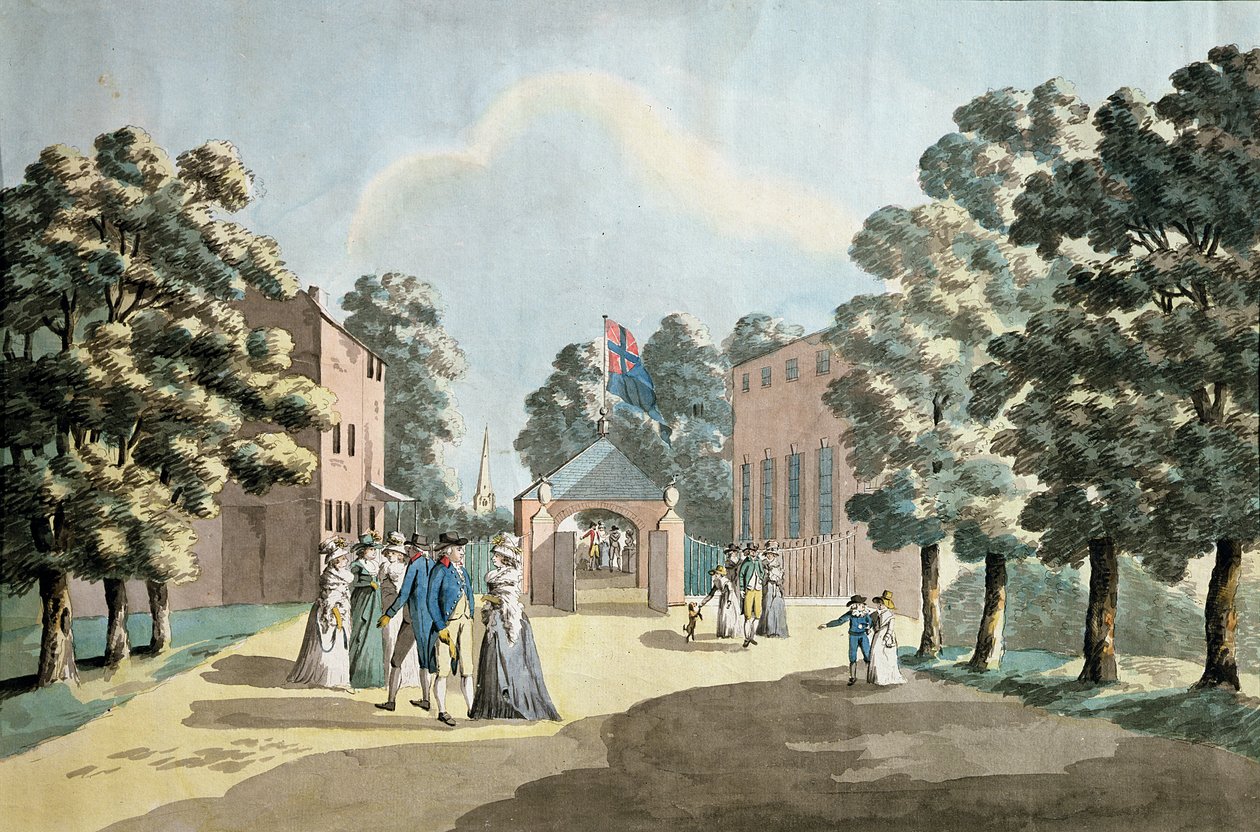 Król Jerzy III i rodzina w Spa Well, Cheltenham, 1788 autorstwa Peter La Cave