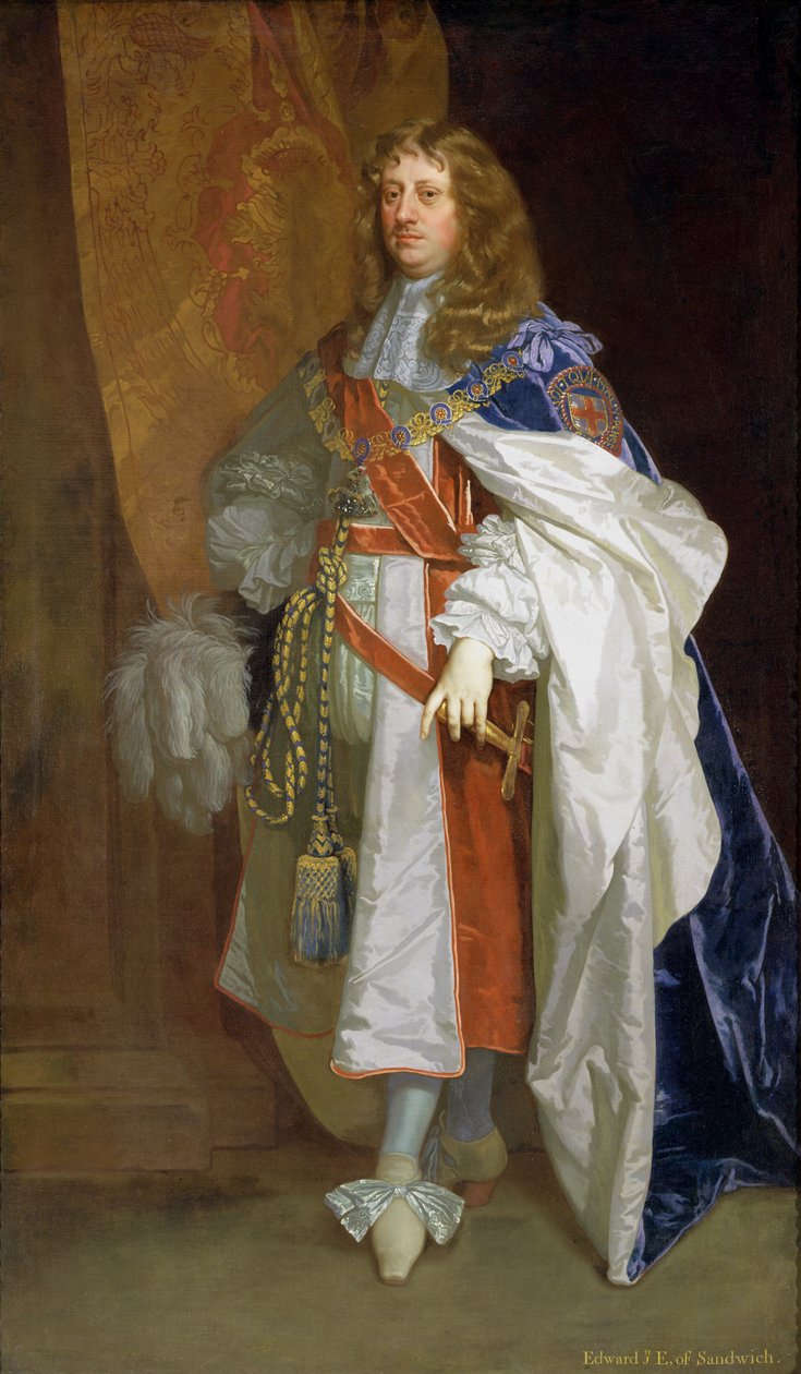 Edward Montagu, 1. hrabia Sandwich, ok. 1660-65 autorstwa Peter Lely