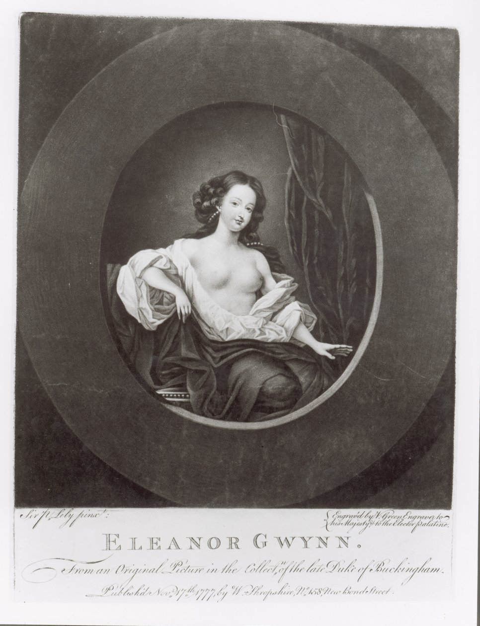 Eleanor (Nell) Gwynne (1650-87) grawerowane przez Valentine Green (1739-1813) 1777 autorstwa Peter Lely