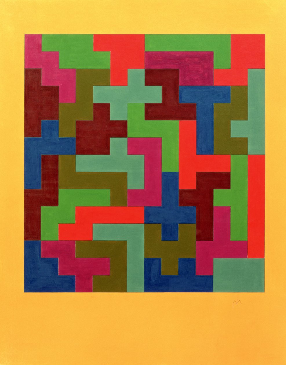 Puzzle II, 1988 (tempera na papierze) autorstwa Peter McClure