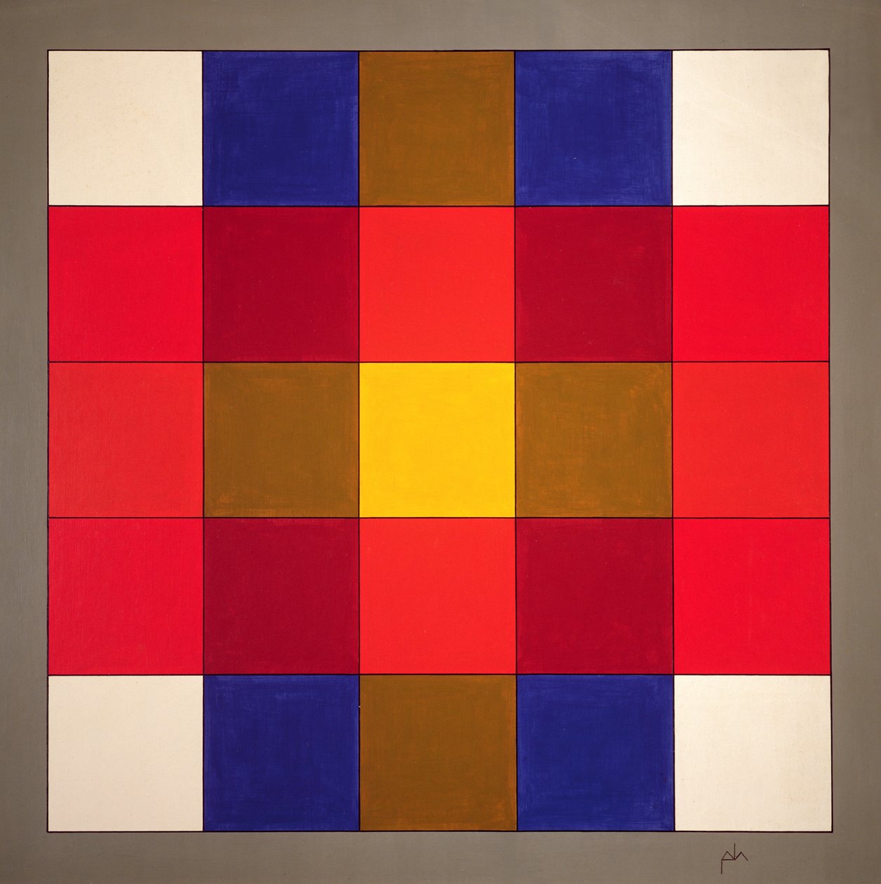 Podprogowy Żółty Krzyż, 1986 (akryl na drewnie) autorstwa Peter McClure