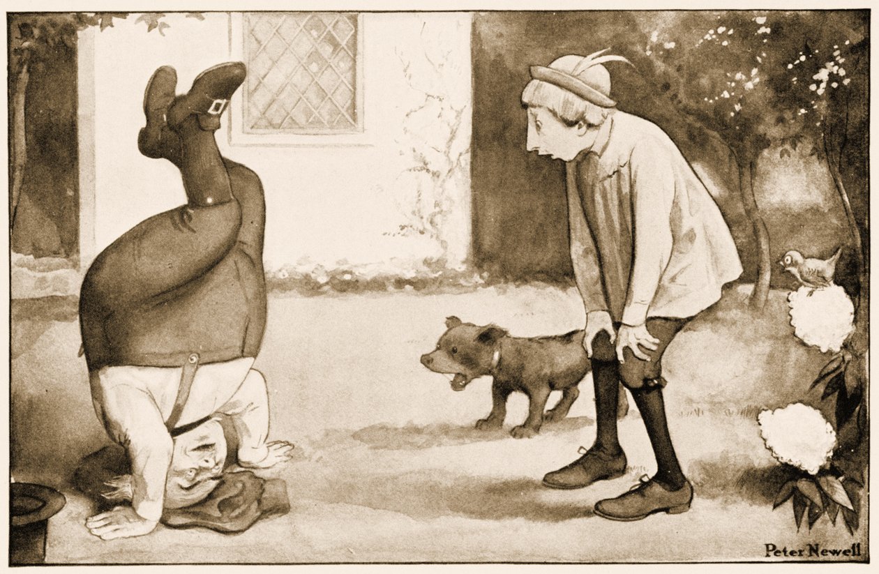 „Stary ojciec William stojący na głowie”, ilustracja do filmu „Alicja w krainie czarów” Lewisa Carrolla, 1901 autorstwa Peter Newell