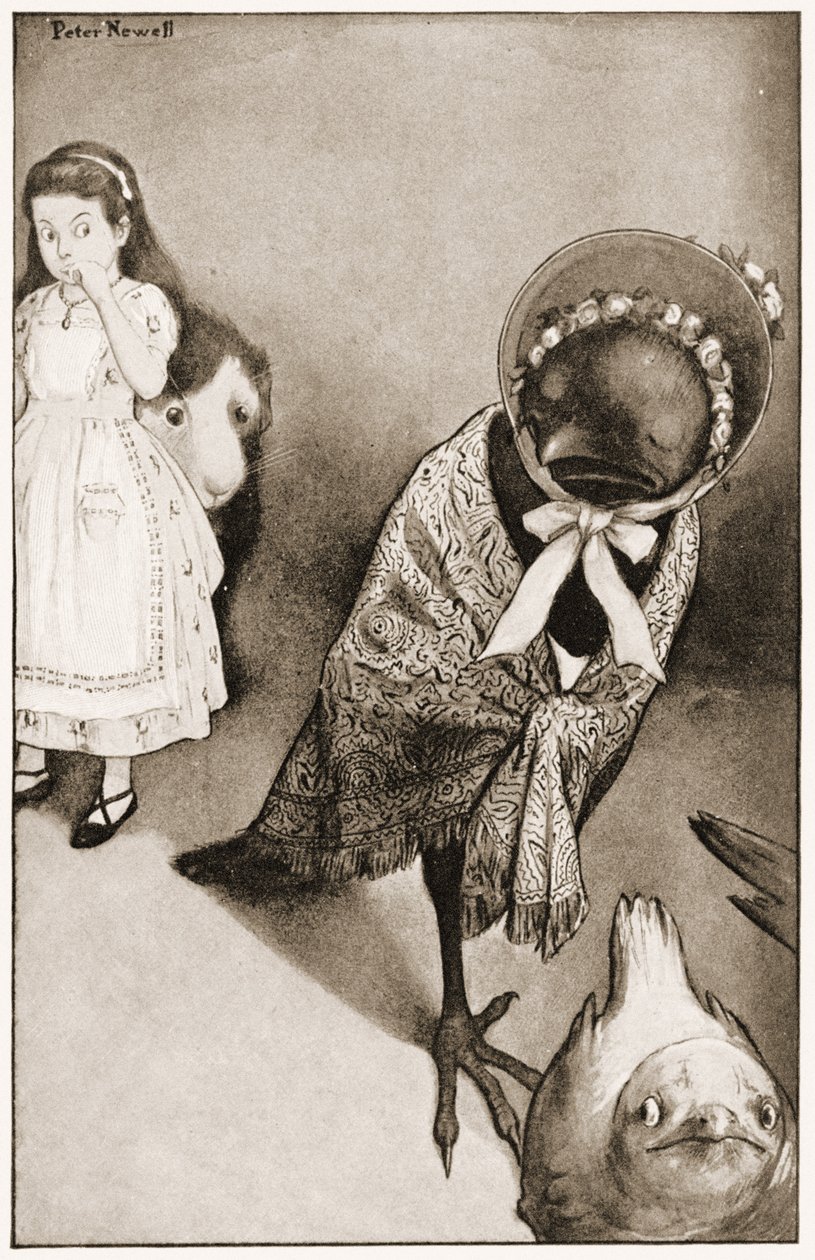 „Pod różnymi pretekstami wszyscy się ruszyli”, ilustracja do „Alicji w krainie czarów” Lewisa Carrolla, 1901 autorstwa Peter Newell