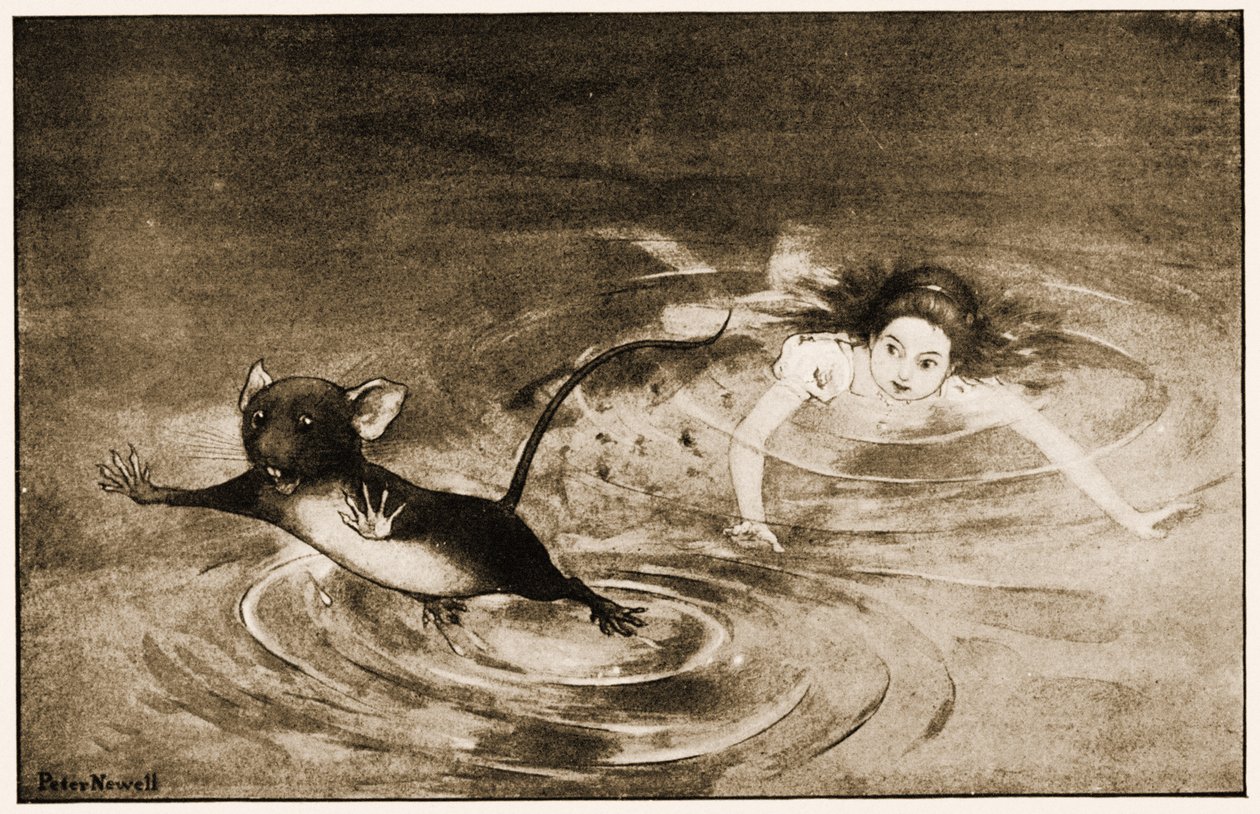 „Mysz nagle wyskoczyła z wody”, ilustracja do Alice