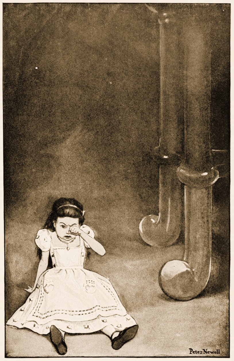 „Biedne maleństwo usiadło i płakało”, ilustracja do Alice