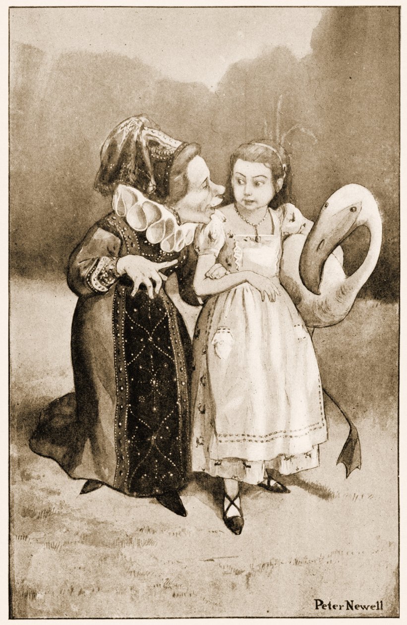Tut, tut dziecko! powiedziała księżna, ilustracja do Przygód Lewisa Carrolla w Krainie Czarów, 1901 autorstwa Peter Newell