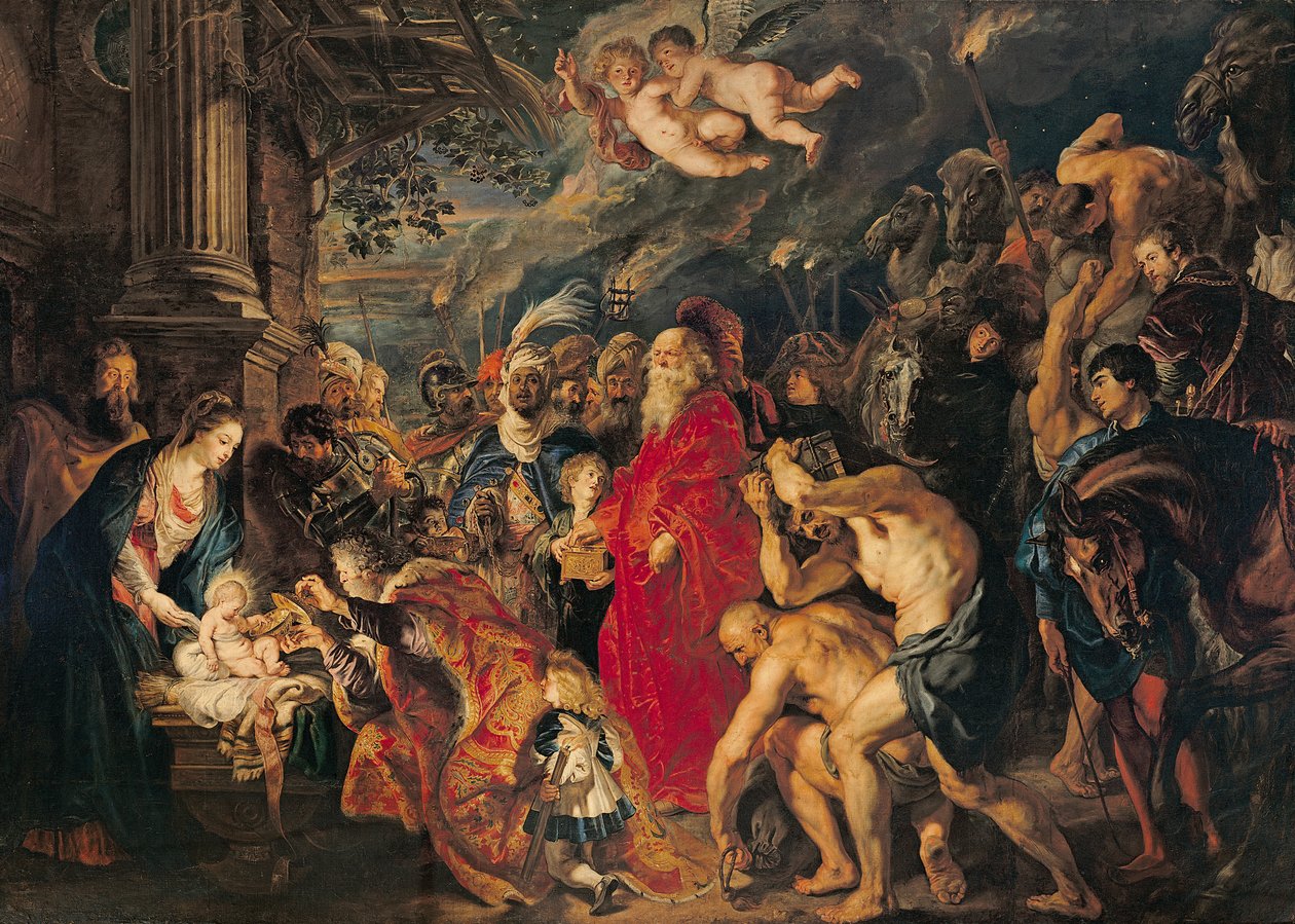 Adoracja Trzech Króli, 1610 autorstwa Peter Paul Rubens