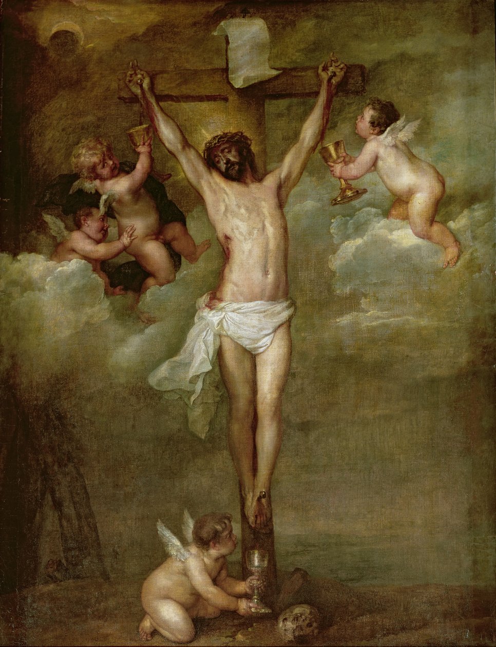 Chrystus w towarzystwie aniołów trzymających kielichy autorstwa Peter Paul Rubens