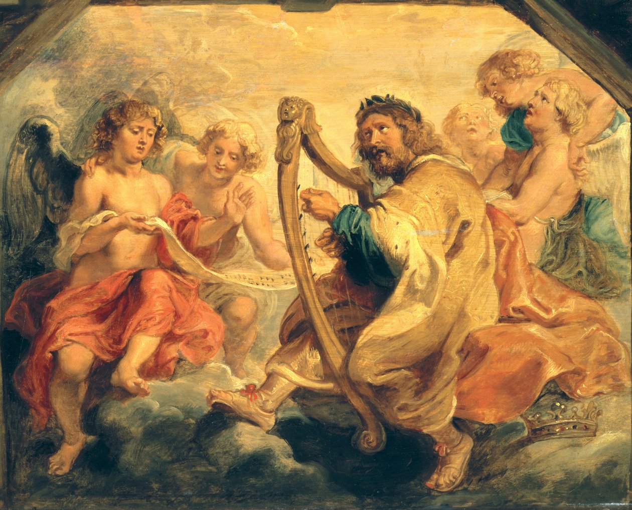 David grający na swojej harfie autorstwa Peter Paul Rubens