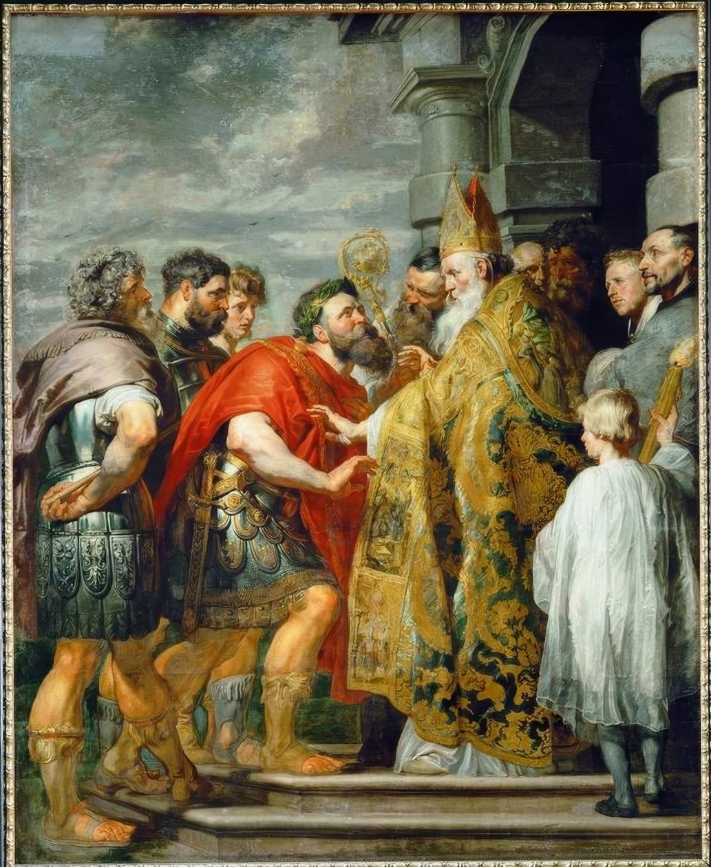 NS. Ambrozjusz i cesarz Teodozjusz autorstwa Peter Paul Rubens