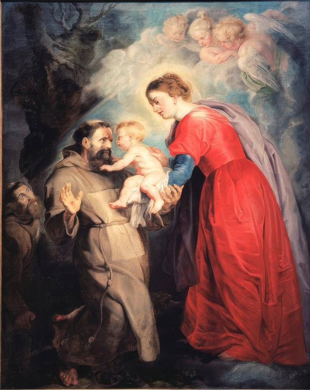 NS. Franciszek przyjmuje Dzieciątko Jezus autorstwa Peter Paul Rubens