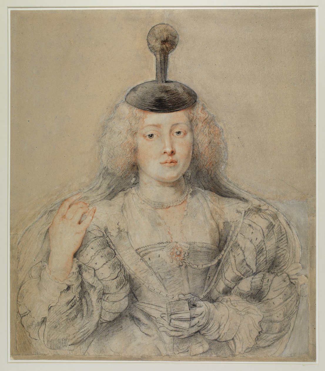 Helena Fourment (1614-73) c.1630 (pióro i atrament oraz kreda wzmocnione bielą na papierze) autorstwa Peter Paul Rubens
