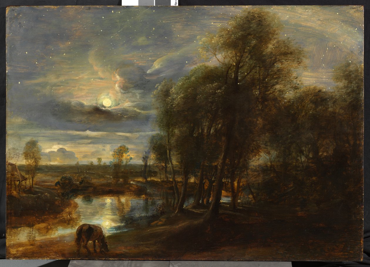 Krajobraz przy świetle księżyca, ok. 1635-40 autorstwa Peter Paul Rubens