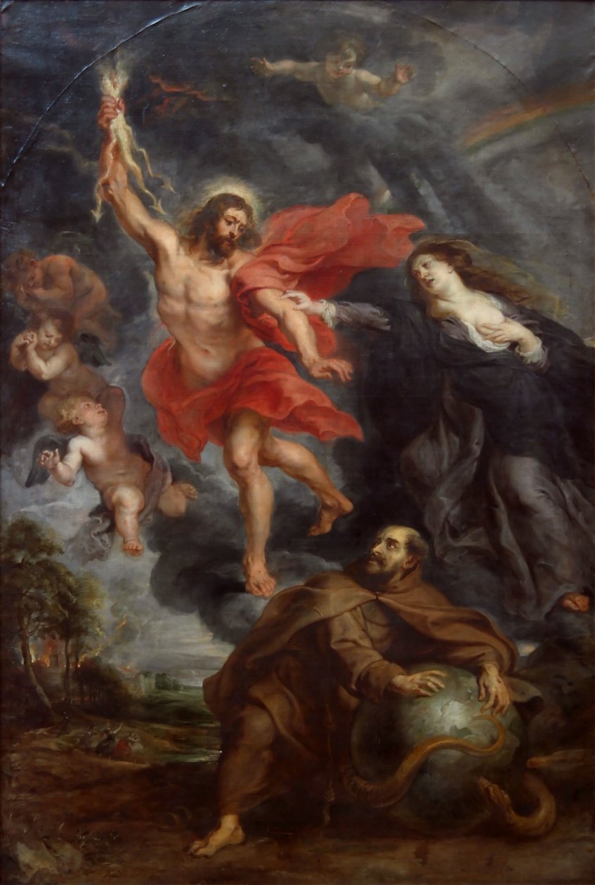 Skrzyżowanie Matki Boskiej i św. Franciszka powstrzymujące Boży gniew autorstwa Peter Paul Rubens