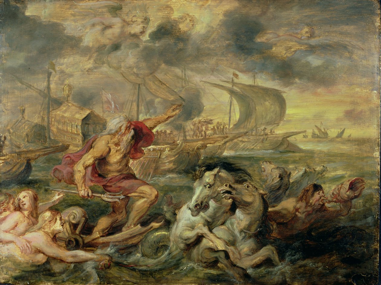 Neptun uspokaja burzę, 1635 autorstwa Peter Paul Rubens