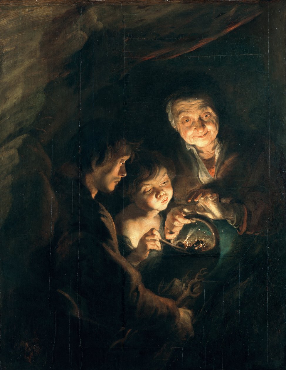 Stara kobieta z koszem węgla autorstwa Peter Paul Rubens