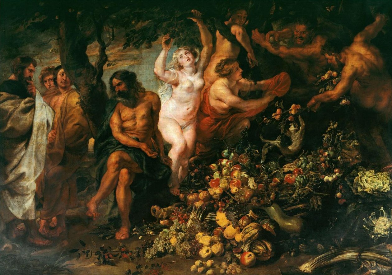 Pitagoras opowiadający się za wegetarianizmem autorstwa Peter Paul Rubens