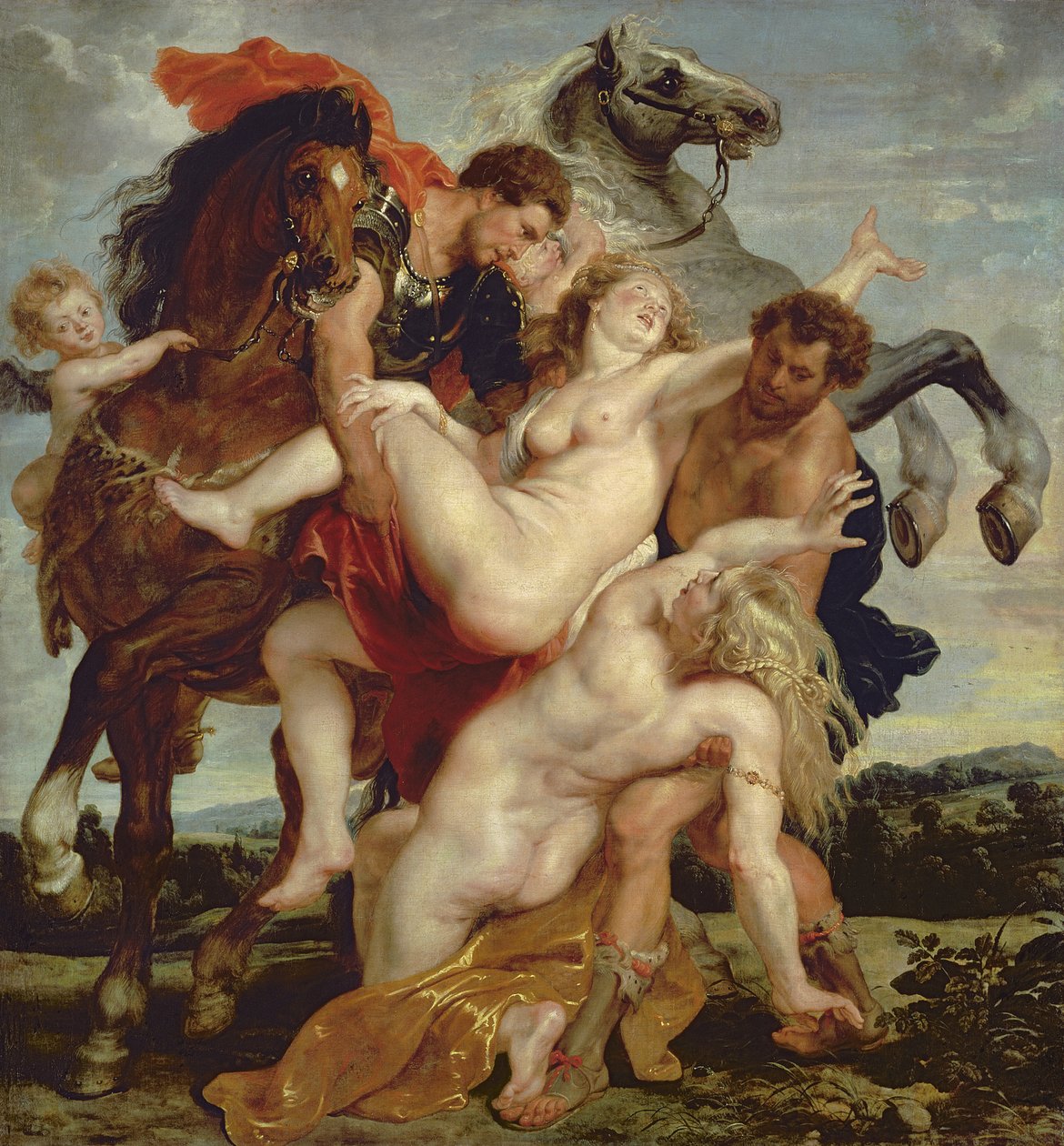Gwałt na córkach Leucippusa autorstwa Peter Paul Rubens
