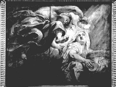 Religion Crowned by Genius, studium do The Apoteosis of James I, c.1629-34 (rysunek) autorstwa Peter Paul Rubens