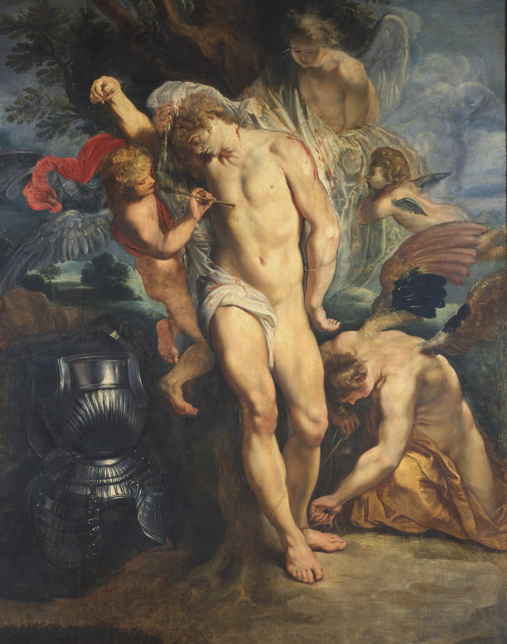 Św. Sebastian pod opieką aniołów, 1601-02 autorstwa Peter Paul Rubens