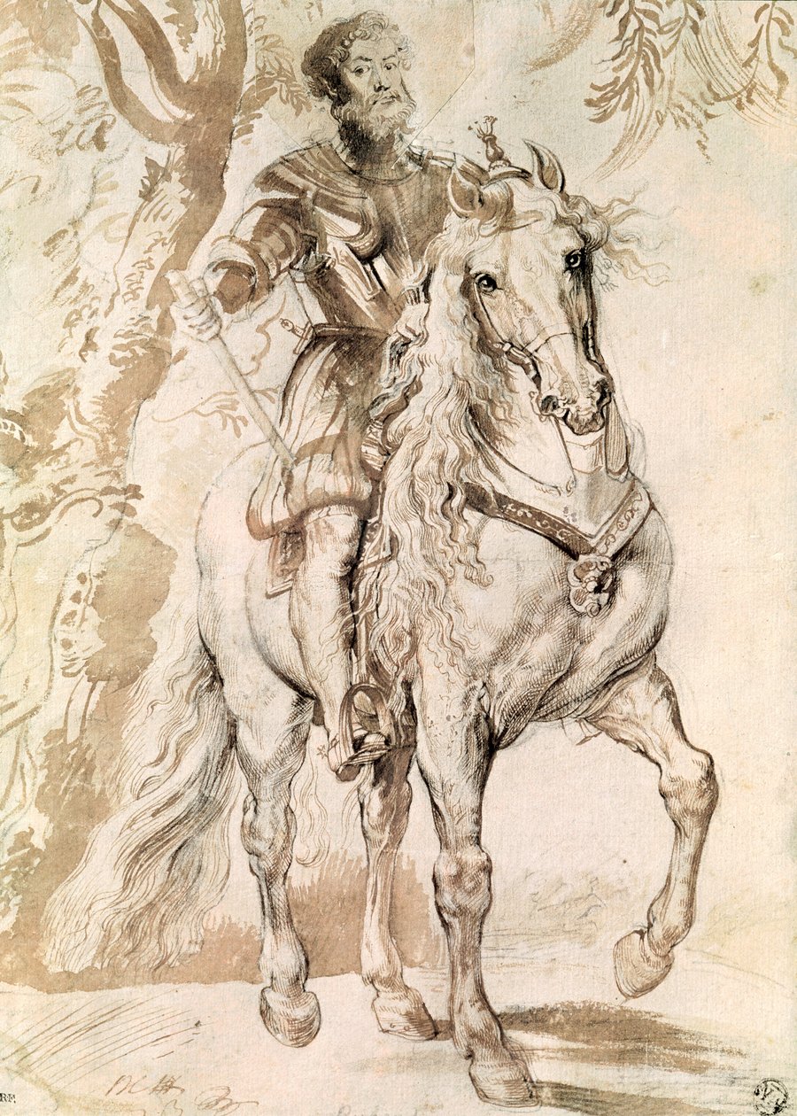 Studium do portretu konnego księcia Lermy (1553-1625) 1603 autorstwa Peter Paul Rubens