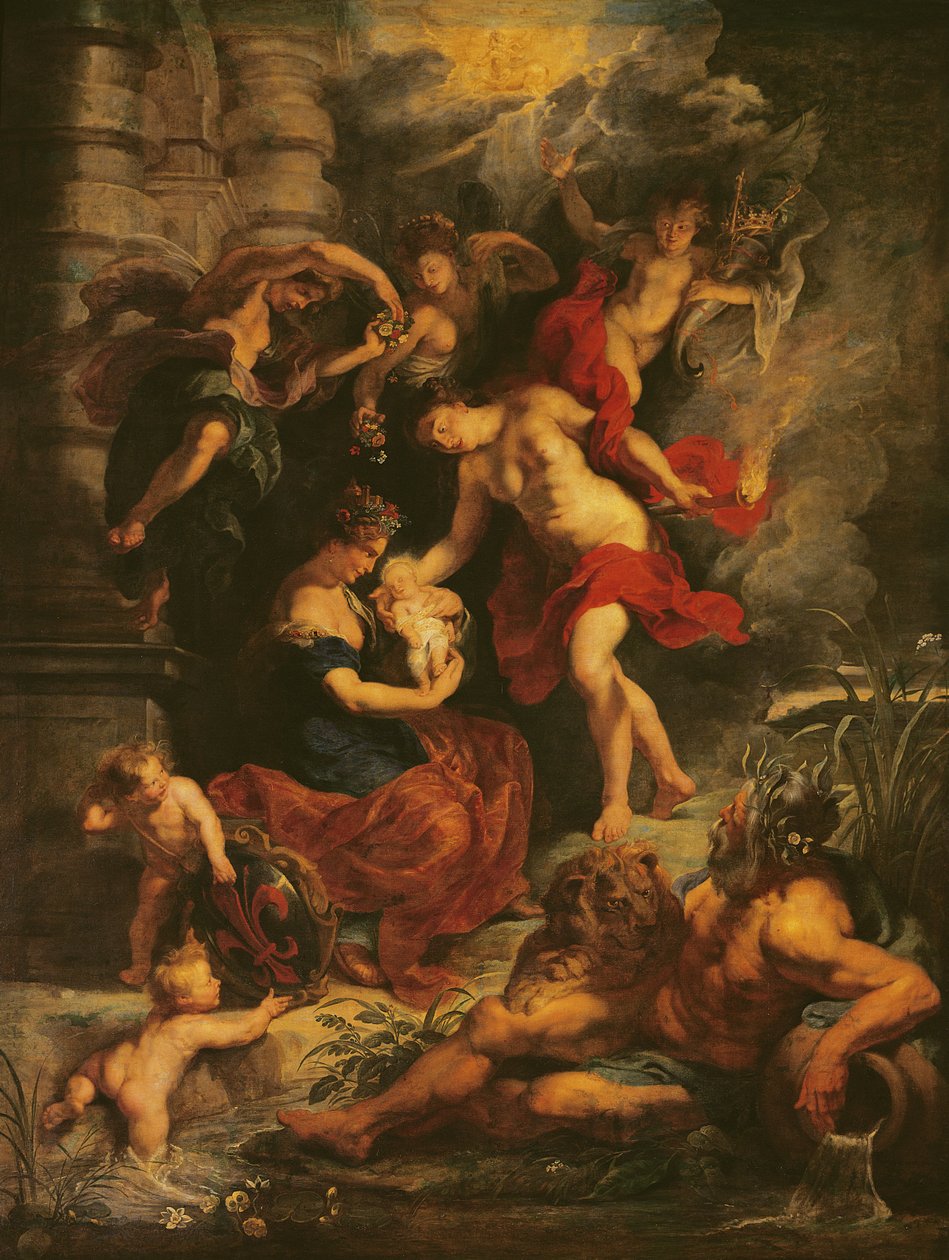 Cykl Medici: Narodziny Marii de Medici (1573-1647) 26 kwietnia 1573, 1621-25 autorstwa Peter Paul Rubens
