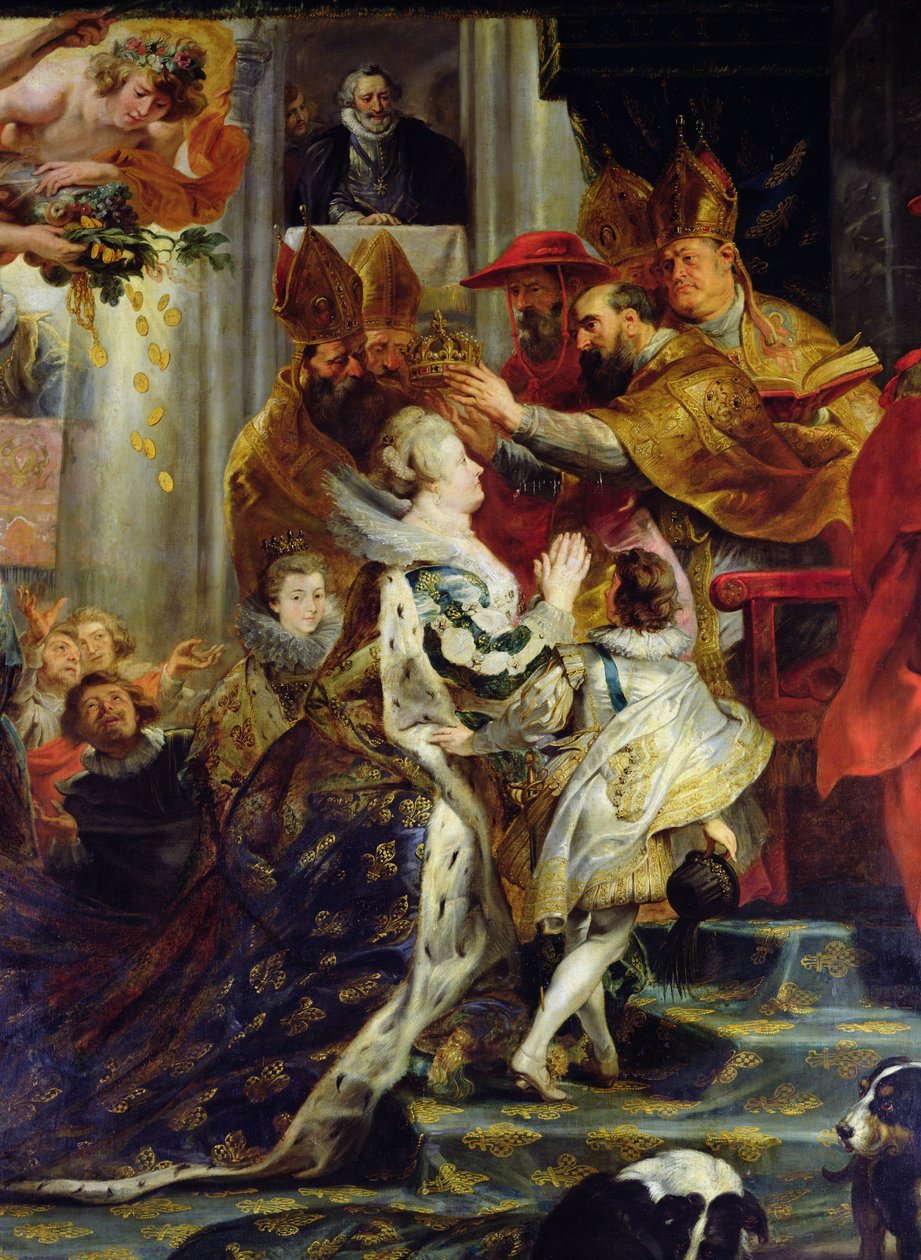 Cykl Medyceuszy: Koronacja Marii de Medici (1573-1642) w St. Denis, 13 maja 1610, szczegół koronacji, 1621-25 autorstwa Peter Paul Rubens