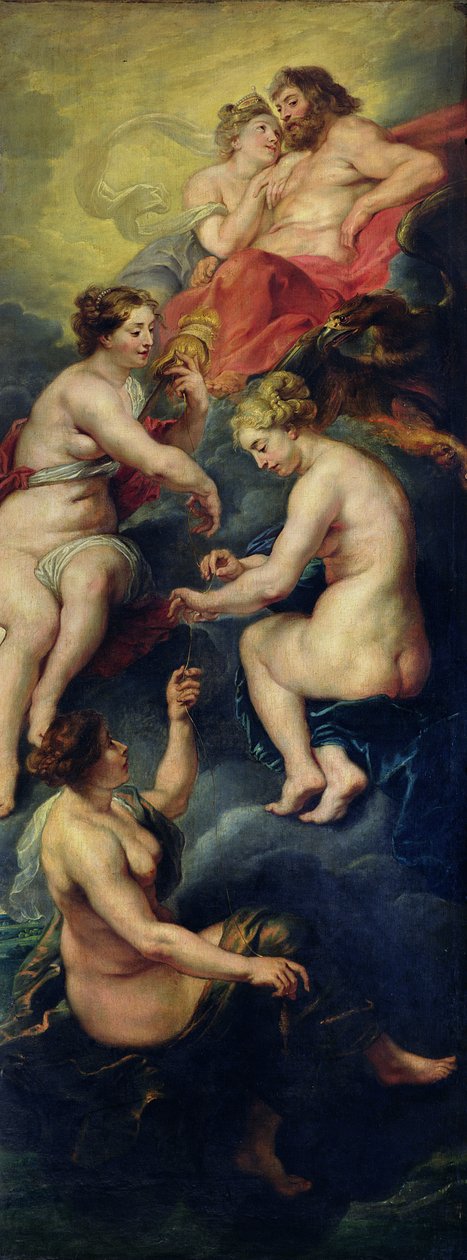 Cykl Medyceuszy: Trzy losy przepowiadające przyszłość Marii de Medici (1573-1642) 1621-25 autorstwa Peter Paul Rubens