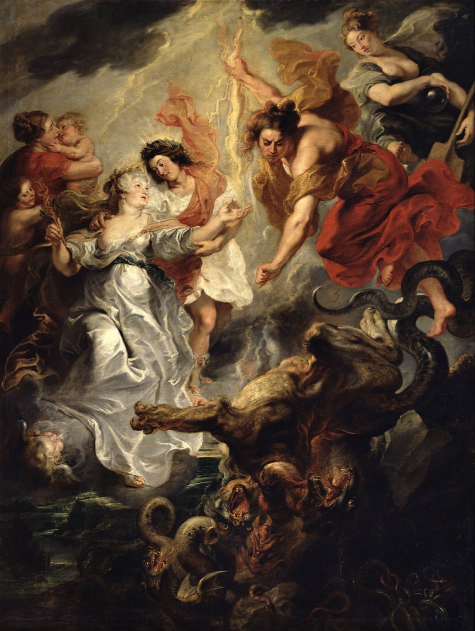 Pojednanie Marii Medycejskiej i jej syna, 15 grudnia 1621, 1621-25 autorstwa Peter Paul Rubens