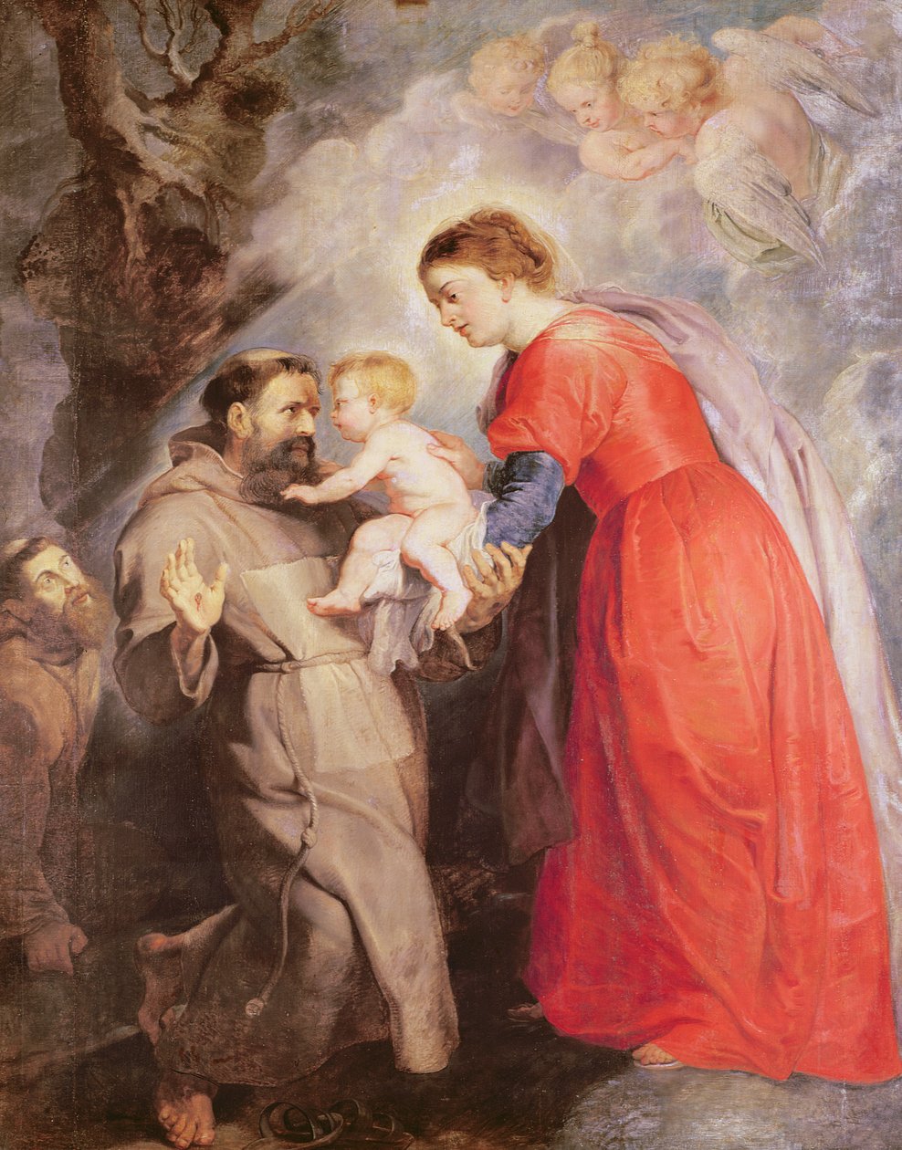 Dziewica ofiarowuje Dzieciątko Jezus świętemu Franciszkowi, 1618 autorstwa Peter Paul Rubens