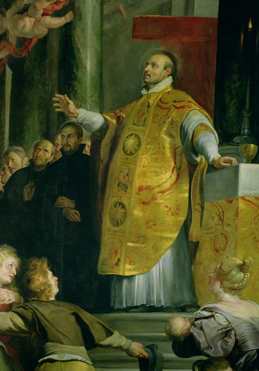 Wizja św. Ignacego Loyoli (ok. 1491-1556) szczegół świętego, 1617-18 autorstwa Peter Paul Rubens