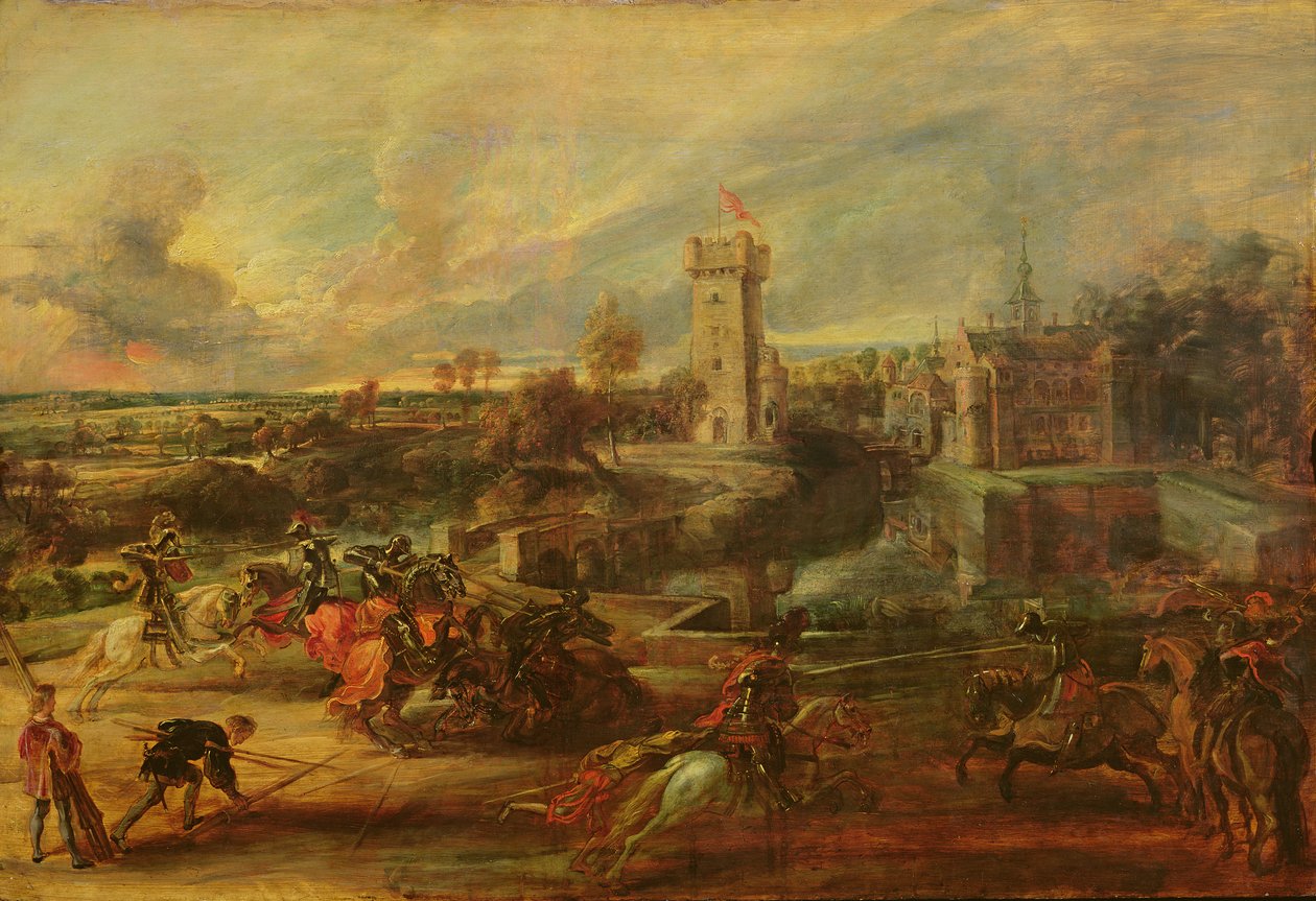Turniej przy fosie zamku Steen autorstwa Peter Paul Rubens
