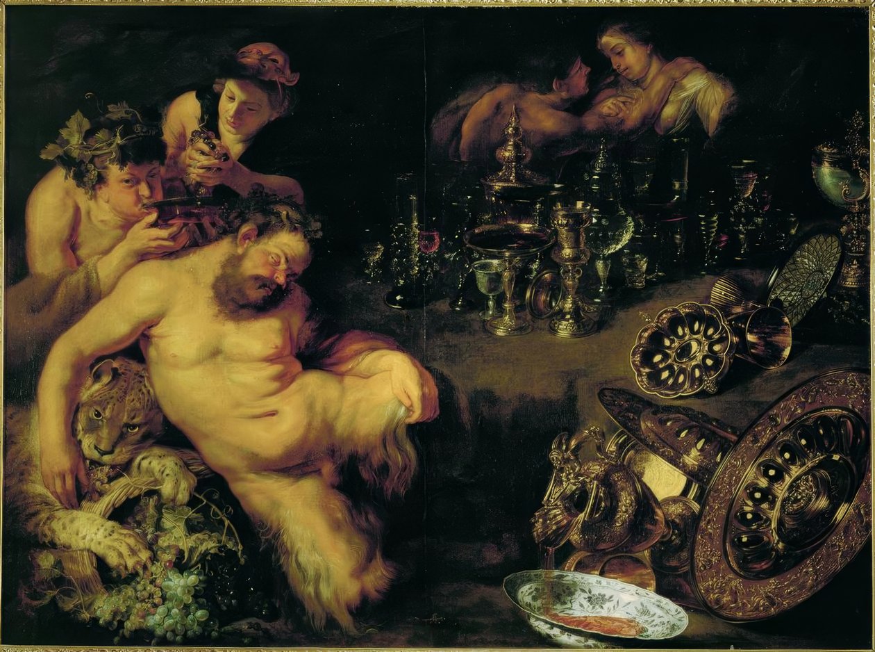 Pijany śpiący satyr autorstwa Peter Paul Rubens
