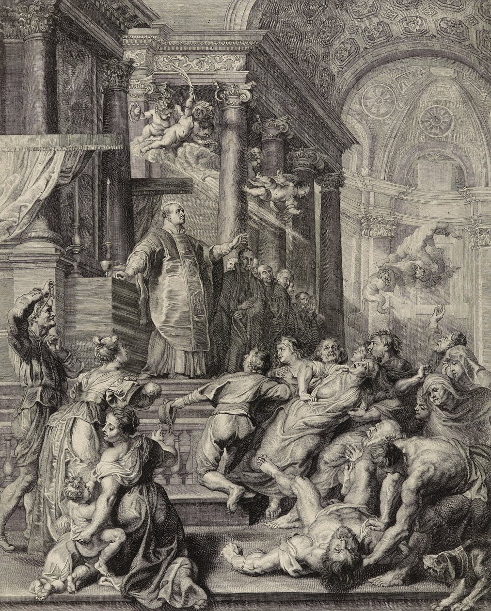Św. Ignacy Loyola (rycina na papierze wykładanym) autorstwa Peter Paul after Rubens
