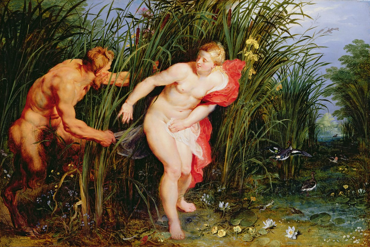 Pan and Syrinx (olej na dębie) autorstwa Peter Paul and Brueghel Rubens