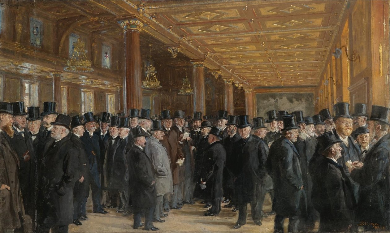 Ze szkicu Giełdy Papierów Wartościowych w Kopenhadze autorstwa Peder Severin Krøyer